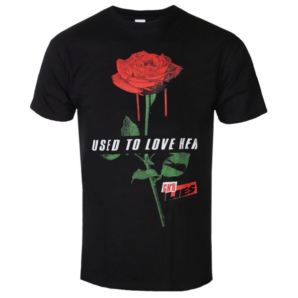 Guns N Roses Unisex vuxen brukade älska hennes ros T-shirt S Svart Black S