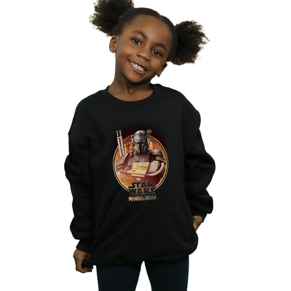 Star Wars Girls The Mandalorian Paz Vizsla inramad sweatshirt 12 Black 12-13 Years