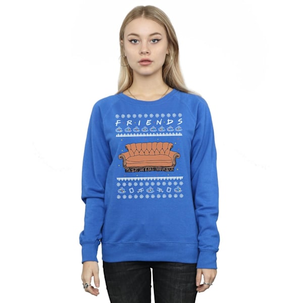 Friends Dam/Damer Fair Isle Soffa Sweatshirt M Royal Blue Royal Blue M