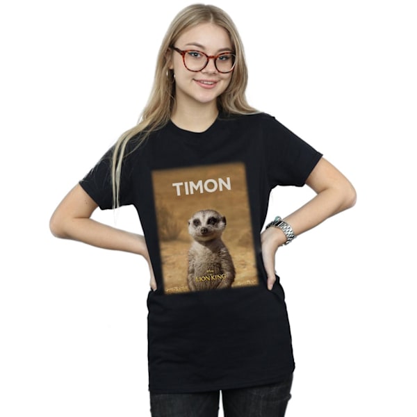 Disney Dam/Damer The Lion King Film Timon Poster Bomull Boyfriend T-Shirt L Svart Black L