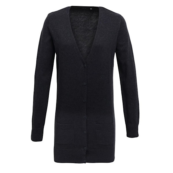 Premier Dam/Dam Lång V-ringad Cardigan 8 UK Charcoal Charcoal 8 UK