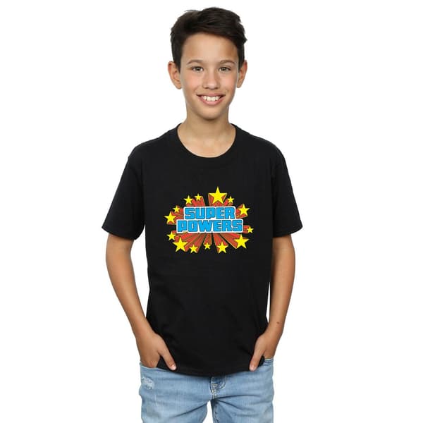 DC Comics Pojkar Super Powers Logotyp T-shirt 7-8 år Svart Black 7-8 Years