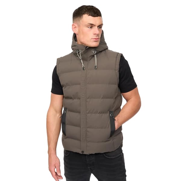 Crosshatch Kampleys vadderad väst med präglad logotyp för män XXL Deep Olive Deep Olive XXL