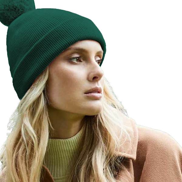 Beechfield Unisex Vuxen Original Pom Pom Mössa En Storlek Flaska Bottle Green One Size