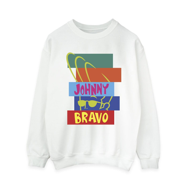 Johnny Bravo Dam/Kvinnor Rektangel Pop Art Sweatshirt XL Vit White XL