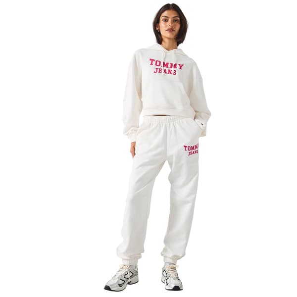 Tommy Jeans Dam Varsity Regular Joggers 8 UK R Vit White 8 UK R