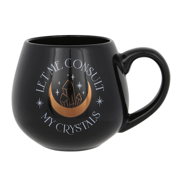 Något annorlunda Låt mig rådfråga mina kristaller Rund mugg En storlek Black One Size