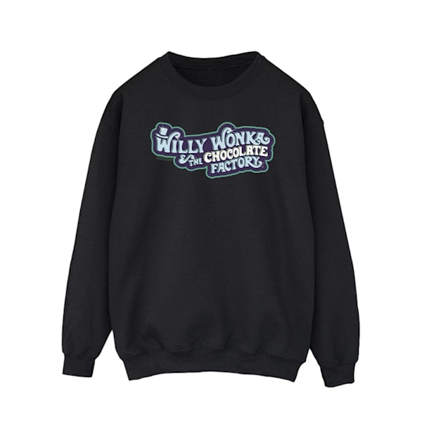 Willy Wonka Herr Chokladfabrik Logotyp Sweatshirt 4XL Svart Black 4XL