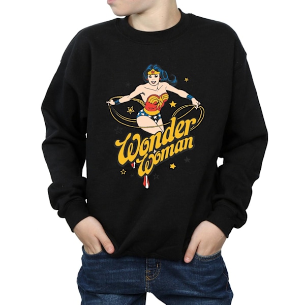 DC Comics Boys Wonder Woman Stars Sweatshirt 5-6 år Svart Black 5-6 Years