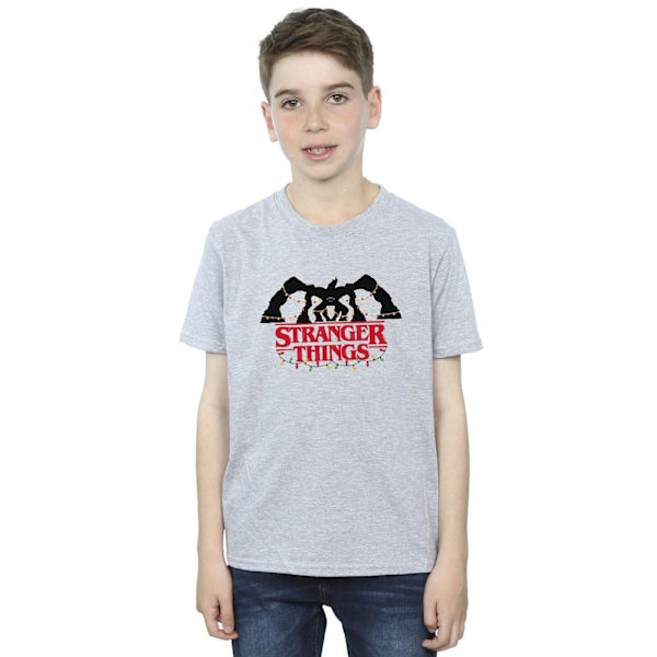 Netflix Boys Stranger Things Demogorgon Julbelysning T-shirt Sports Grey 7-8 Years