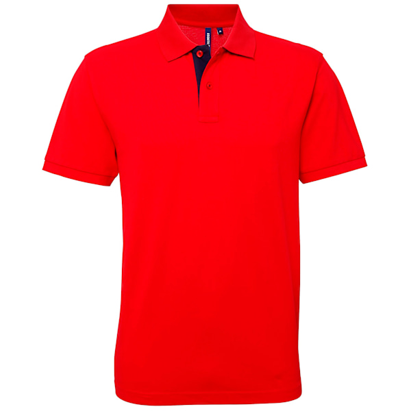 Asquith & Fox Klassisk passform Kontrast Poloskjorta S Röd/ Marinblå Red/ Navy S