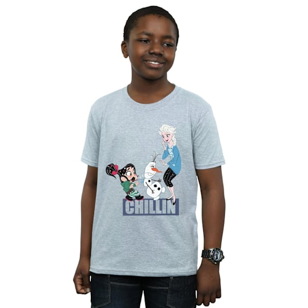 Disney Boys Wreck It Ralph Elsa Och Vanellope T-Shirt 12-13 År Sports Grey 12-13 Years