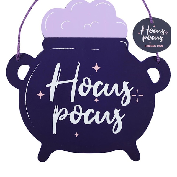 Something Different Hocus Pocus Kittel Hängande Skylt En Storlek Purple One Size