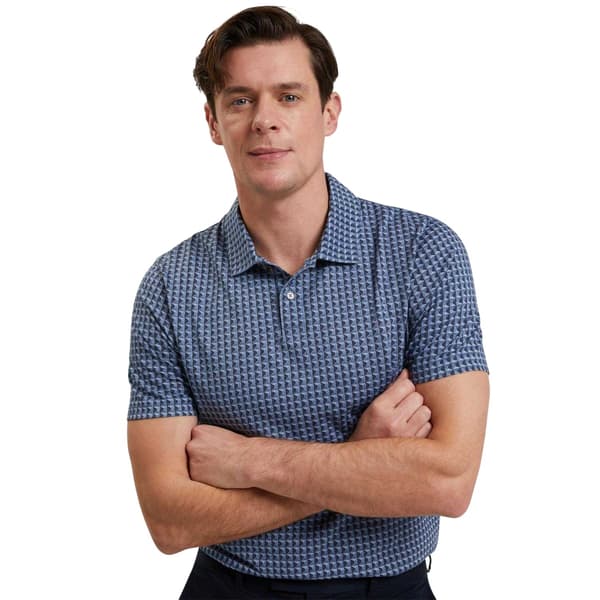 Ted Baker Herr Geometrisk Kortärmad Pikétröja S Marinblå Navy S