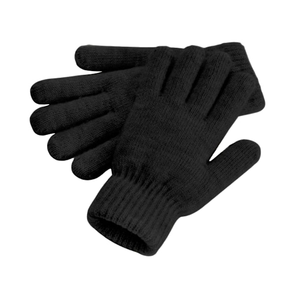 Beechfield Cosy Cuffed Marl Ribbed Vinterhandskar En Storlek Svart Black One Size