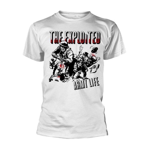 The Exploited Unisex Adult Army Life T-Shirt S Vit White S