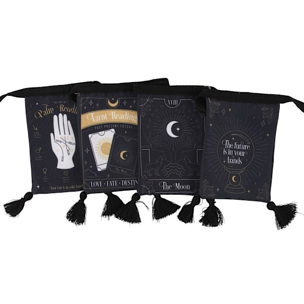 Something Different Fabric Fortune Teller Bunting Set (4-pack) Black/White One Size
