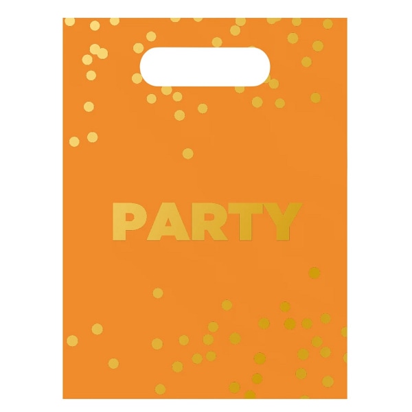 Procos prickiga plastpåsar för fest (6-pack) One Size Orange Orange One Size