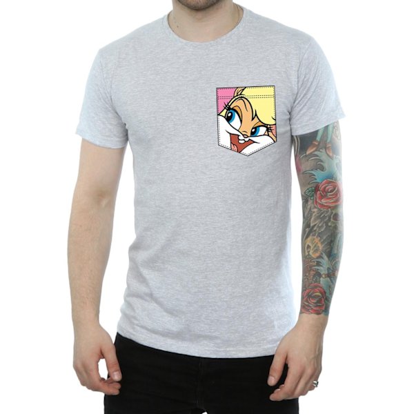 Looney Tunes Herr Lola Bunny Ansikte Faux Fick T-Shirt S Sport Sports Grey S
