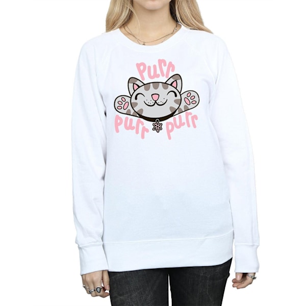 Big Bang Theory Dam/Damer Mjuk Kitty Purr Sweatshirt M Vit White M