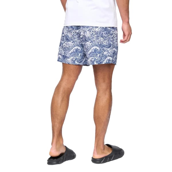 Henleys Herr Wave Polyester Vanliga Sommarbadshorts L Marinblå Navy L