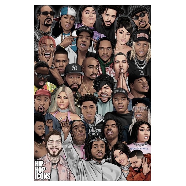 Pyramid International Hip Hop Icons Print 40cm x 30cm Multicolo Multicoloured 40cm x 30cm