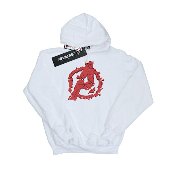 Marvel Girls Avengers Endgame Shattered Logo Hoodie 9-11 år White 9-11 Years