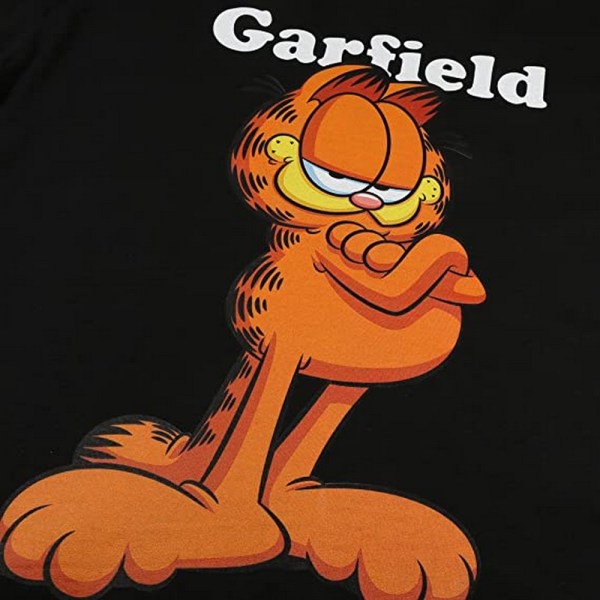 Garfield, dam/dam, självbelåten oversized T-shirt M Svart Black M