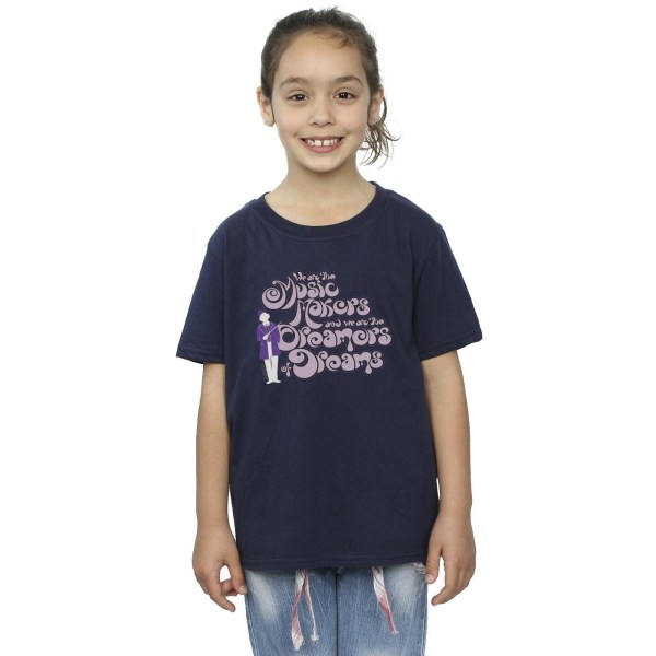 Willy Wonka Girls Dreamers Text Bomull T-shirt 3-4 år Marinblå B Navy Blue 3-4 Years