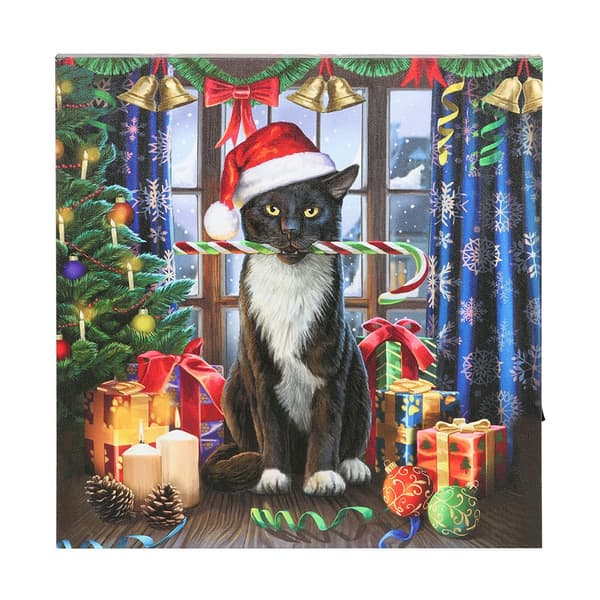 Lisa Parker Krampuss Jul Ljus Upp Canvas One Size Multico Multicoloured One Size