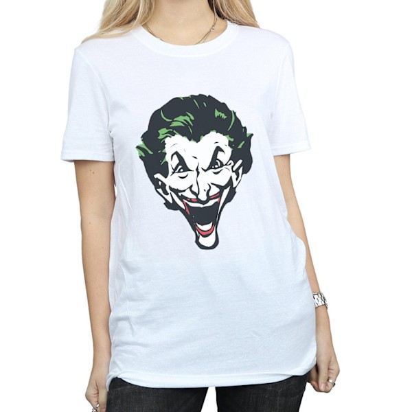 DC Comics Dam/Kvinnor The Joker Big Face Bomull Boyfriend T-S White 3XL