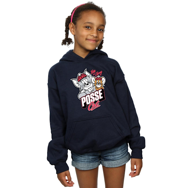 Tom And Jerry Girls Posse Katt Hoodie 12-13 År Marinblå Navy Blue 12-13 Years