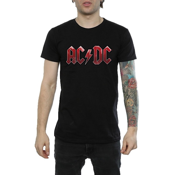 AC/DC Herr Ice Logo Bomull T-shirt XL Svart Black XL