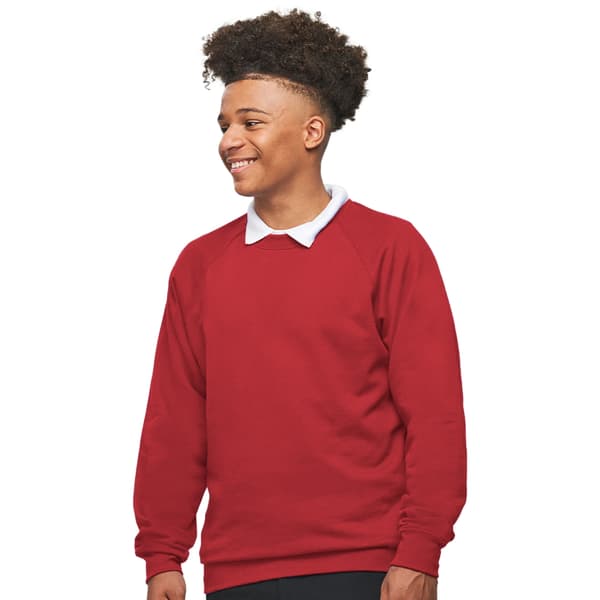 AWDis Academy Herr Crew Neck Raglan Sweatshirt M Röd Red M