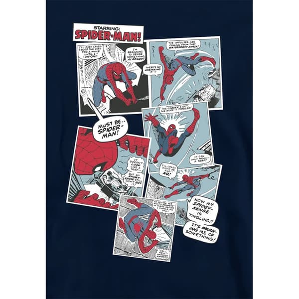 Spider-Man Barn/Barn Panel Collage Hoodie 7-8 År Marinblå Navy 7-8 Years