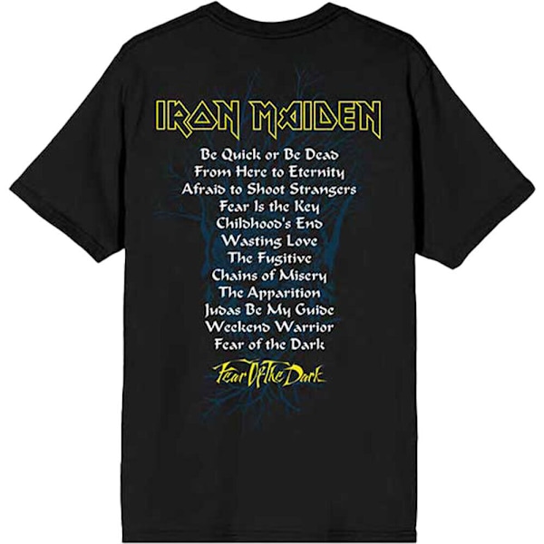 Iron Maiden Unisex Adult Fear Of The Dark Track List T-Shirt S Black S