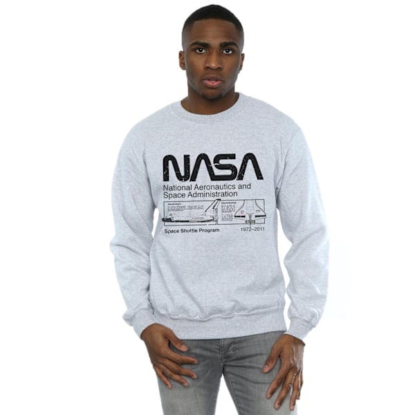 NASA Herr Space Shuttle Sweatshirt 3XL Sports Grey Sports Grey 3XL