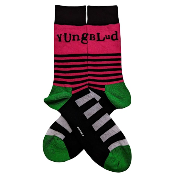 Yungblud Unisex Adult Stripe Logo Socks 7 UK-11 UK Rosa/Grön/Svart Pink/Green/Black 7 UK-11 UK