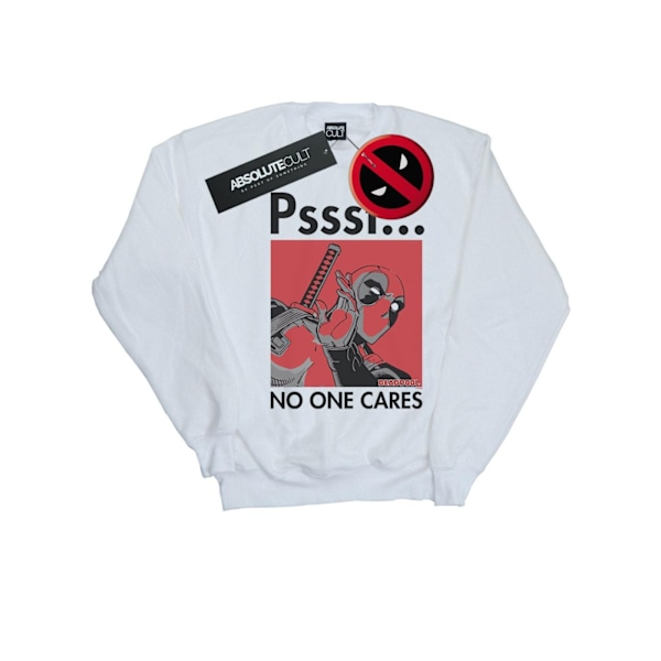 Marvel Herr Deadpool No One Cares Sweatshirt L Vit White L