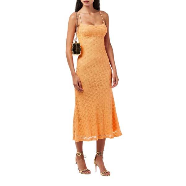 Bardot Dam/Dam Adoni Broderad Midiklänning 8 UK Orange Orange 8 UK