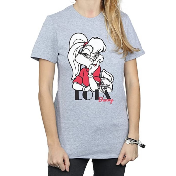 Looney Tunes Dam/Dam Klassisk Lola Bunny Boyfriend T-shirt Sports Grey S