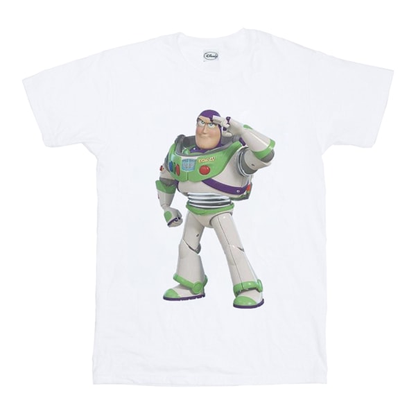 Disney Flickor Toy Story Buzz Lightyear Stående Bomulls T-Shirt 5 White 5-6 Years