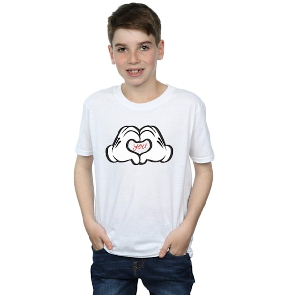 Disney Boys Mickey Mouse Loves You T-shirt 7-8 år Vit White 7-8 Years