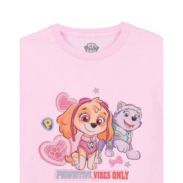 Paw Patrol Girls Pawsitive Vibes Only T-shirt 7-8 år Rosa Pink 7-8 Years