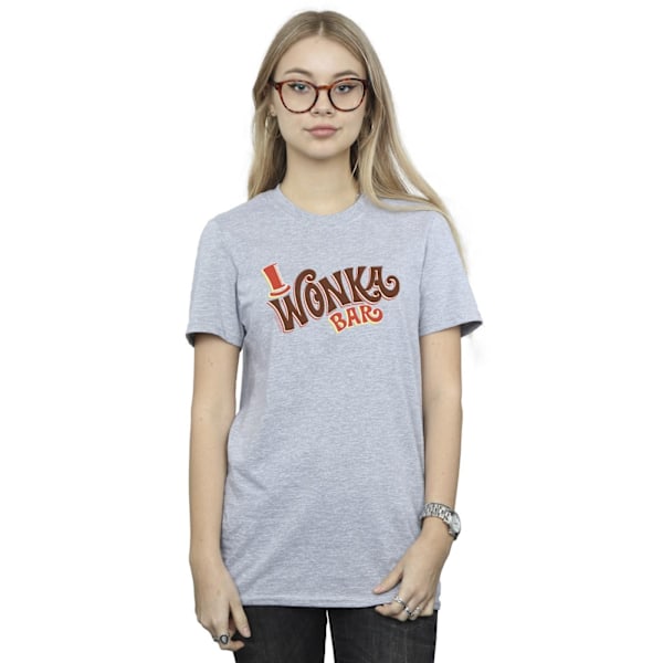 Willy Wonka Dam/Damer Bar Logo Bomull Boyfriend T-Shirt 5XL Sports Grey 5XL