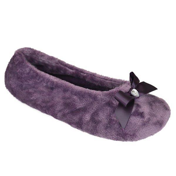 Dam/Dam Velour Balettskor 3-4 UK Lila Purple 3-4 UK