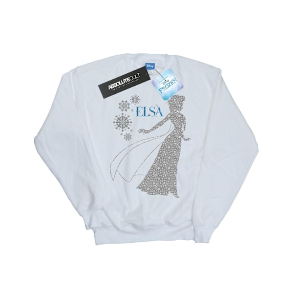 Disney Girls Frozen Elsa Jul Silhouette Sweatshirt 12-13 White 12-13 Years