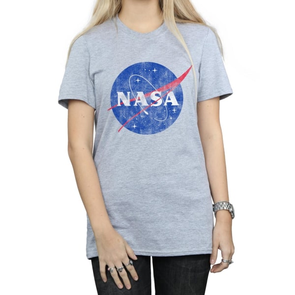 NASA Dam/Dam Klassisk Insignia Logotyp Pojkvän T-shirt L Sp Sports Grey L