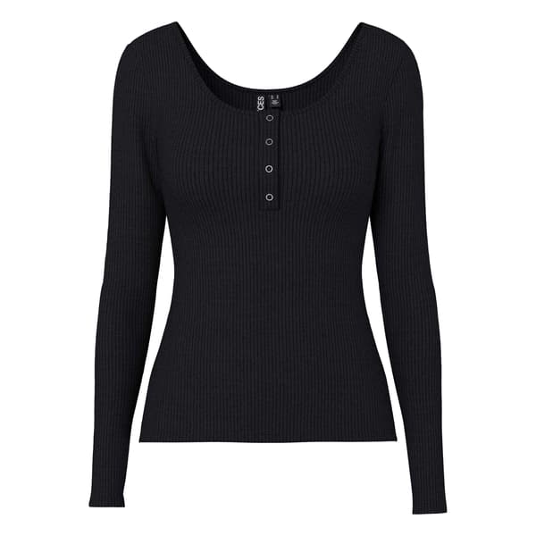 Pieces Dam Ribbad Topp M Svart Black M