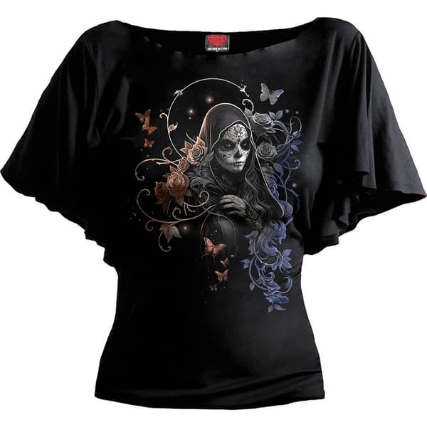 Spiral Direct Dam/Dam Gotisk Grace Båtringad Batwing Ärm Black 3XL